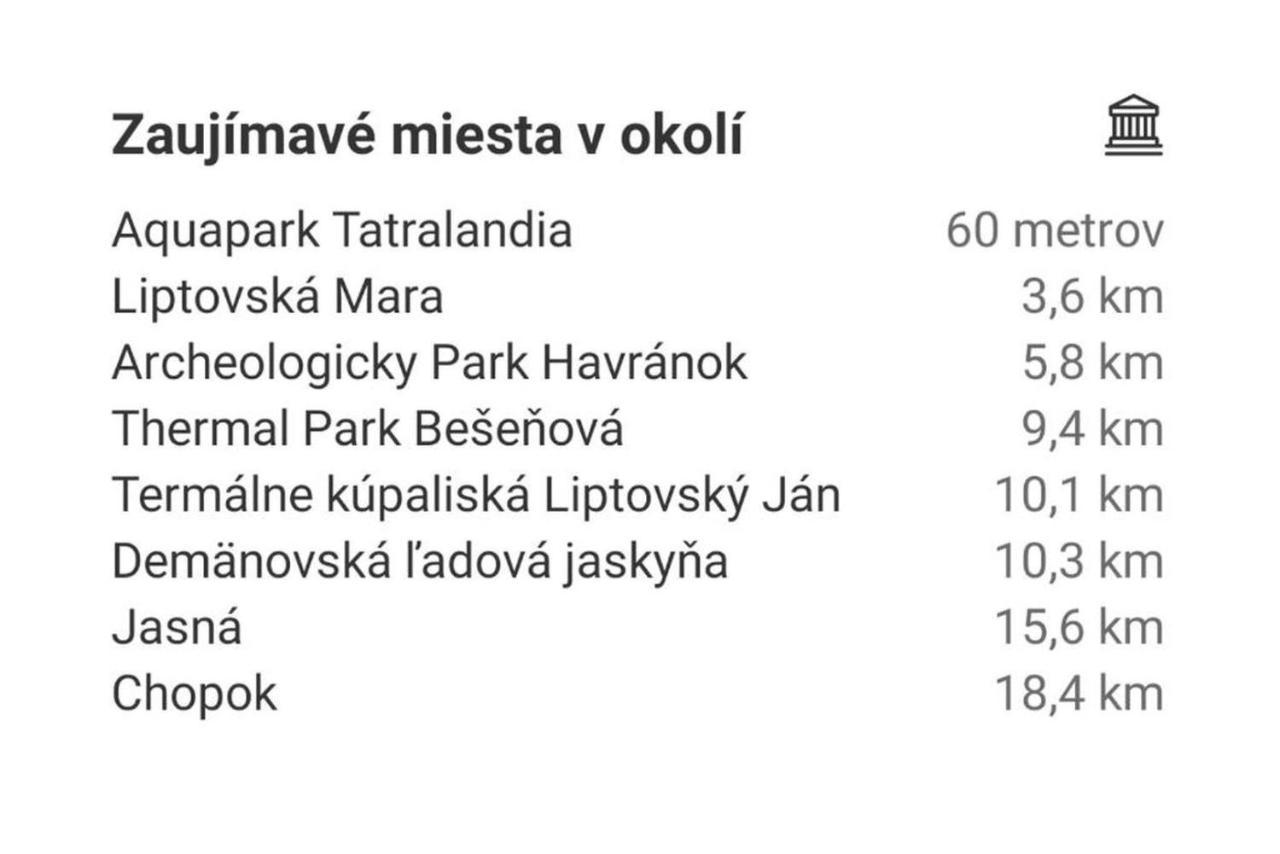 Chata 412 Tatralandia Liptovský Mikuláš Exterior foto